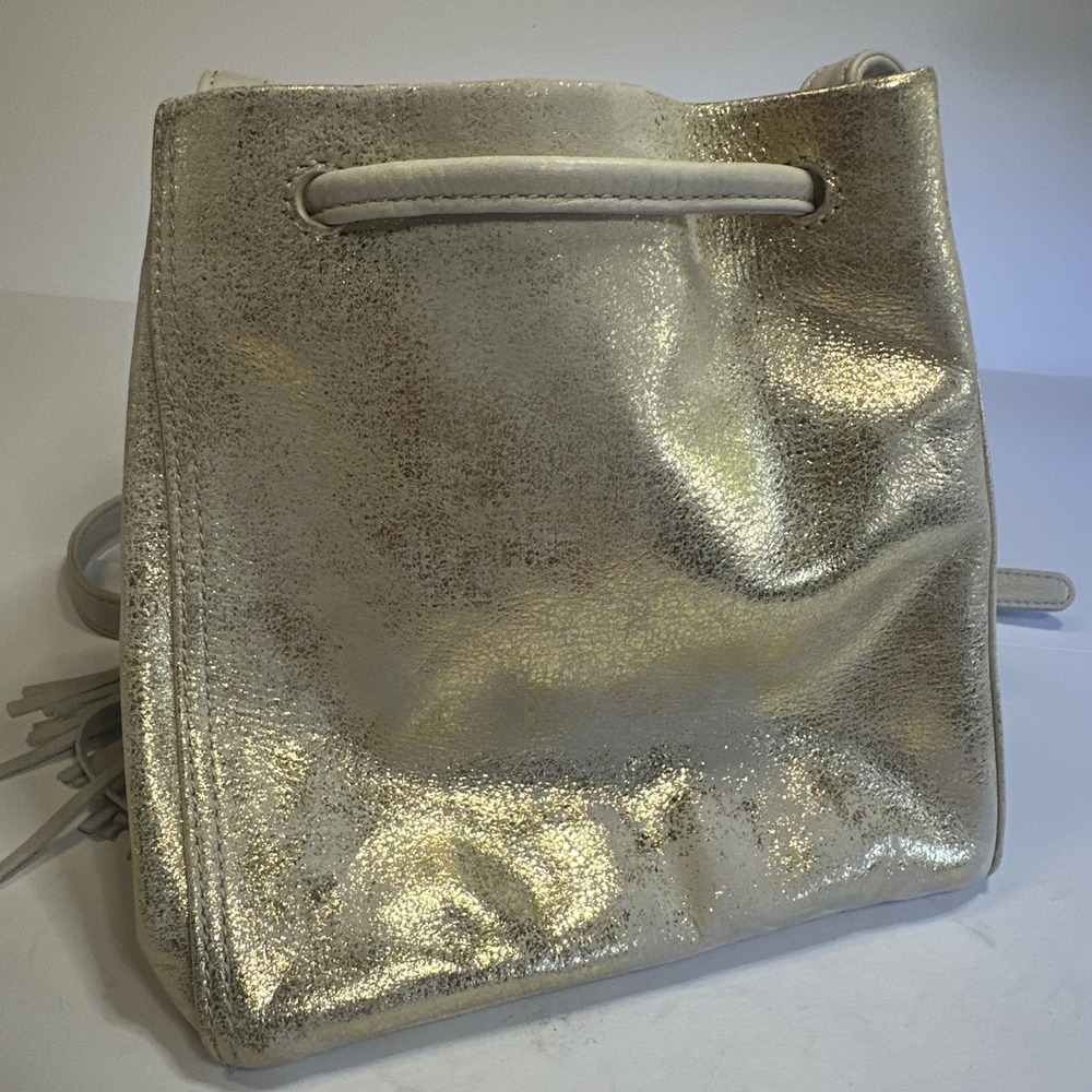 HOBO Original Metallic Gold Triangle Crossbody Bucket Bag - Picture 4 of 9